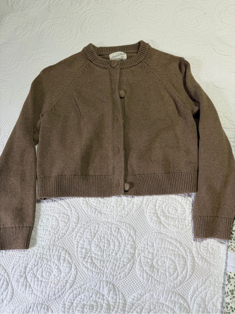 Universal Thread Brown Cropped Button-Front Cardigan